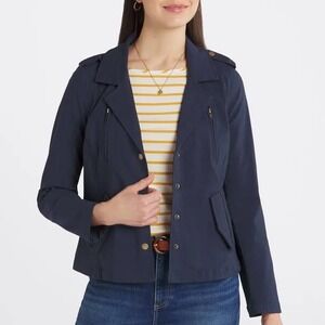 Eden Society Women's Collared Nylon Cargo Jacket XL Navy Stitch Fix New With Tag